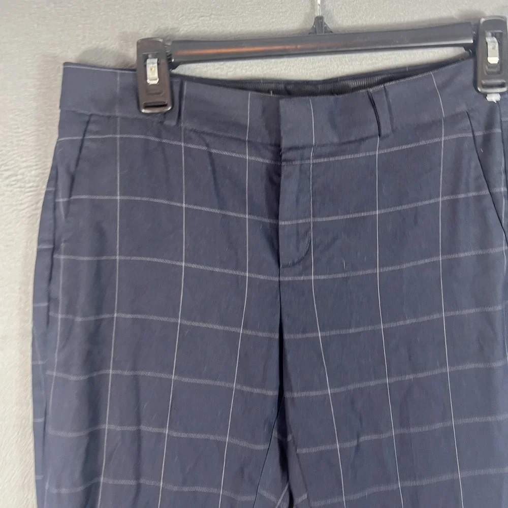 Banana Republic Men's Navy Blue Windowpane Plaid Dress Pants Trousers 30x27